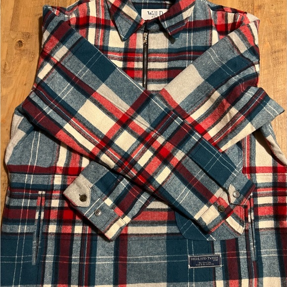 Half zip plaid long-sleeved shirt - Picture 9 of 9